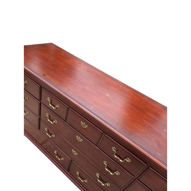 1990s Thomasville Collectors Cherry Dresser Chest of Drawers Chippendale For Sale - Image 15 of 18