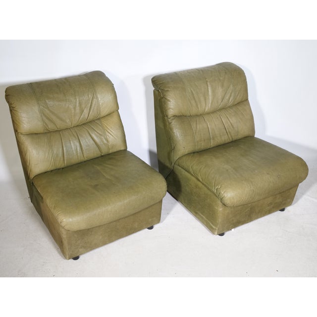 Vintage Modular Leather Sofa, 1970s, Set of 5 For Sale - Image 15 of 18