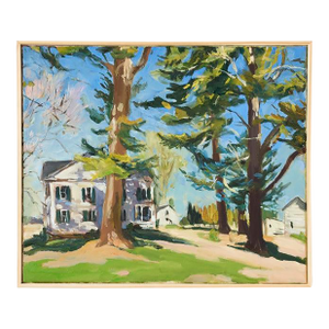 Mary Breneman, Rte. 9, Oil on Canvas Painting, Framed
