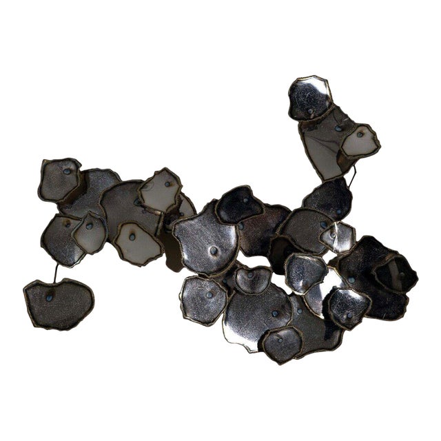 Jere Raindrop Lily Pad Style Chrome Wall Hanging Sculpture Mid Century Modern For Sale