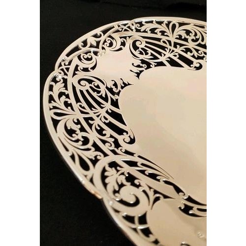 Sterling Silver Pierced Cake Stand from Cooper Brothers, 1942 For Sale - Image 10 of 14