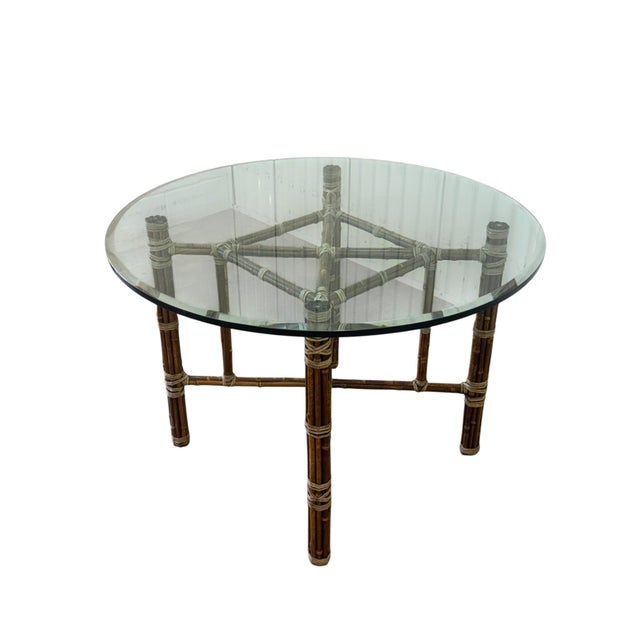 1970's McGuire Leather Wrapped Bamboo, Cane & Dining - Set of 5 For Sale - Image 9 of 18