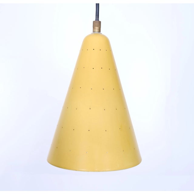 1960s Yellow Pendant Lamp in Aluminum, 1960s For Sale - Image 5 of 7