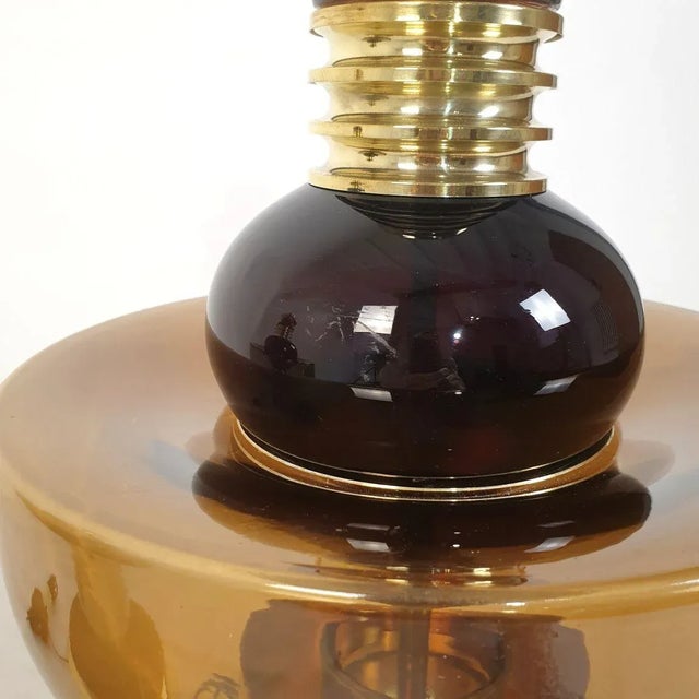 Pair of Mid-Century Modern Murano Glass Lamps 80s For Sale - Image 9 of 9