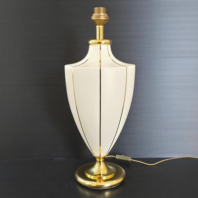 Vintage Amphorus Lamp in Ceramic and Gilt Brass, 1970s For Sale - Image 13 of 13