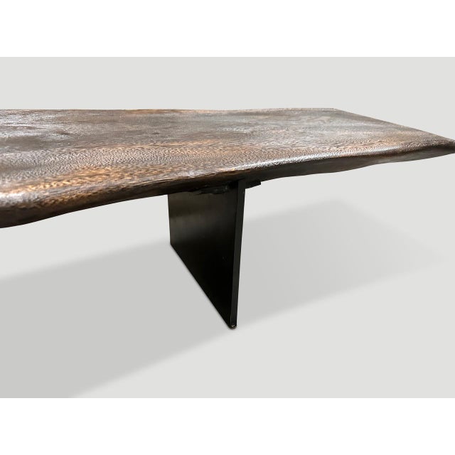 Andrianna Shamaris Impressive Long Suar Wood Charred Bench For Sale - Image 11 of 18