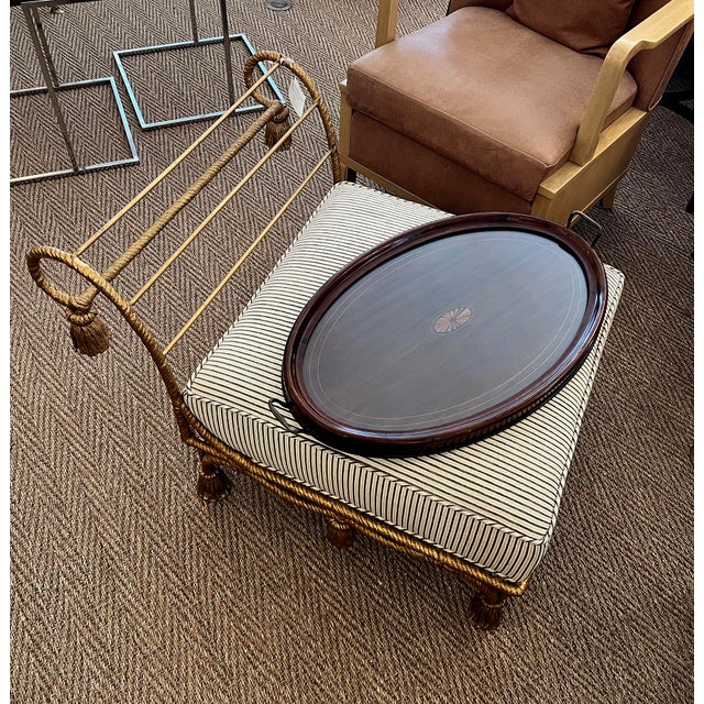Wood English Edwardian Mahogany Inlaid Serving/Butler's Tray With Shell Motif For Sale - Image 7 of 7