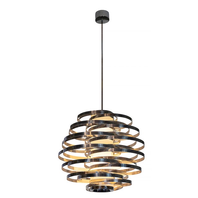 Metal Mid-Century Modern Italian Cyclone Pendant Light by Gaetano Sciolari, 1970 For Sale - Image 7 of 7