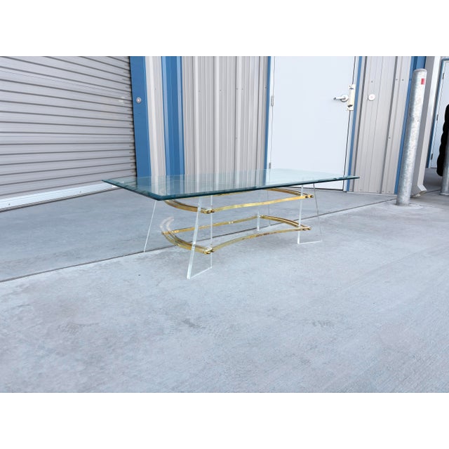 Mid-Century Modern 1970s Mid Century Lucite and Glass Coffee Table Styled After Charles Hollis Jones For Sale - Image 3 of 13
