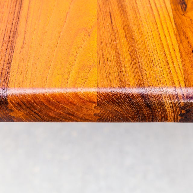 1980s 1980s Restored Danish Modern Solid Teak Expandable Dining Table For Sale - Image 5 of 10