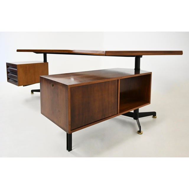 Wood Vintage Boomerang Desk by Osvaldo Borsani for Tecno, 1950s For Sale - Image 7 of 14