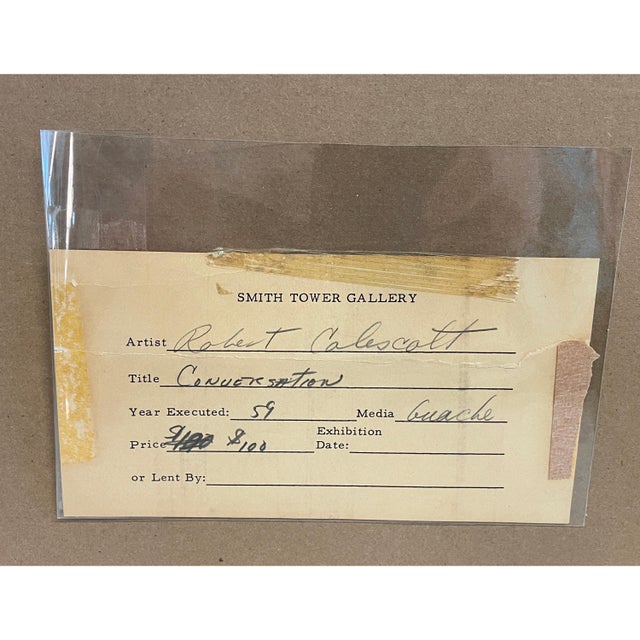 Two Female Nudes Expressionist Painting "Conversation" Robert Colescott, 1959 Smith Tower Gallery For Sale - Image 11 of 12