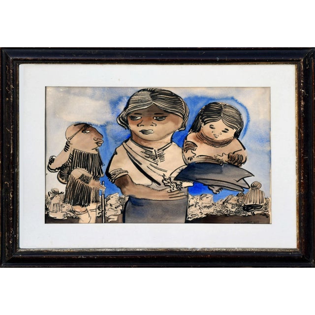 Brown The Family - Mid Century Figurative by Cock Van Gent For Sale - Image 8 of 8