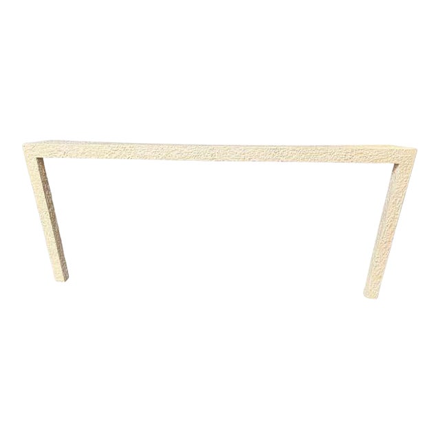 Modern Narrow Textured Plaster Console Table in the Style of Karl Springer For Sale