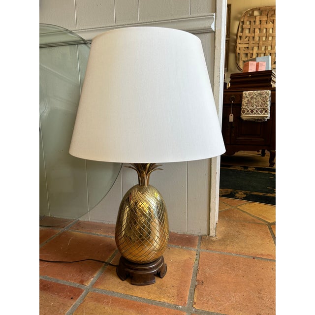Vintage Frederick Cooper Brass Pineapple Table Lamp For Sale In Washington DC - Image 6 of 14