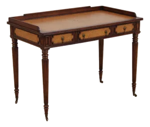Jonathan Charles Sheraton Leather Top Mahogany Desk