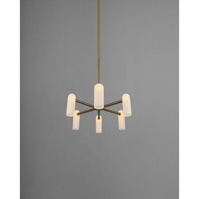 Not Yet Made - Made To Order Schwung Odyssey Round Chandelier, 6-Light, Brass Lacquered Burnished Brass, Black Gunmetal, Polished Nickel For Sale - Image 5 of 11