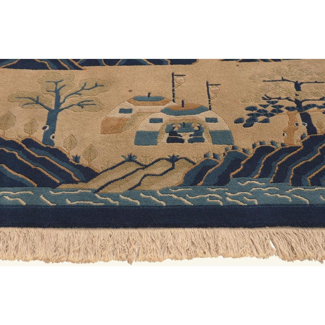 Antique Chinese Pictorial Baotou Rug, 02'01 X 04'02 For Sale - Image 4 of 10