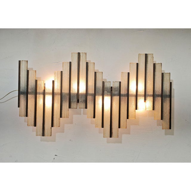 Mid-Century Modern Glass and Wood Wall Lamp by Biancardi and Jordan Arte for Poliarte Italia, 1970s For Sale - Image 16 of 18