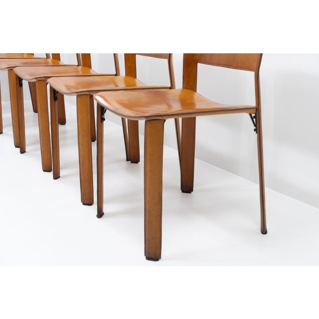Brown S44 Dining Chairs by Giancarlo Vegni & Gianfranco Gualtierotti for Fasem, Italy, 1980s, Set of 6 For Sale - Image 8 of 15