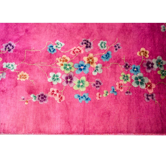 Magenta Early 20th Century Chinese Art Deco Rug For Sale - Image 8 of 14