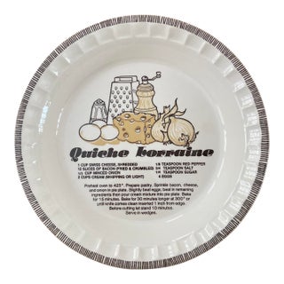 1980s Royal China Jeanette Quich Lorraine Plate With Recipe For Sale