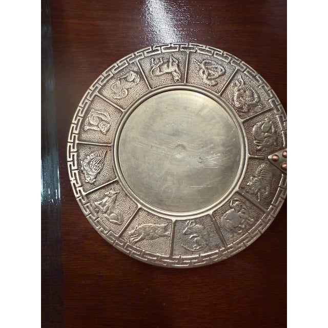 Asian Vintage Brass Zodiac Silent Butler For Sale - Image 3 of 10