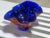Mid-Century Modern Signed 2012 Somewhere Glass Hand-Blown 6" Handkerchief Vase - Cobalt & Orange For Sale - Image 3 of 6