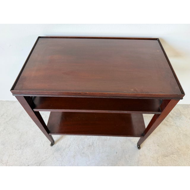 Hollywood Regency 1960s French Hollywood Regency Three-Tier Mahogany Side Table For Sale - Image 3 of 12