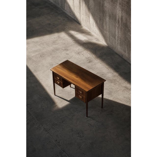 Brown Mid-Century Scandinavian Modern Teak Desk with Drawers, 1960s For Sale - Image 8 of 18