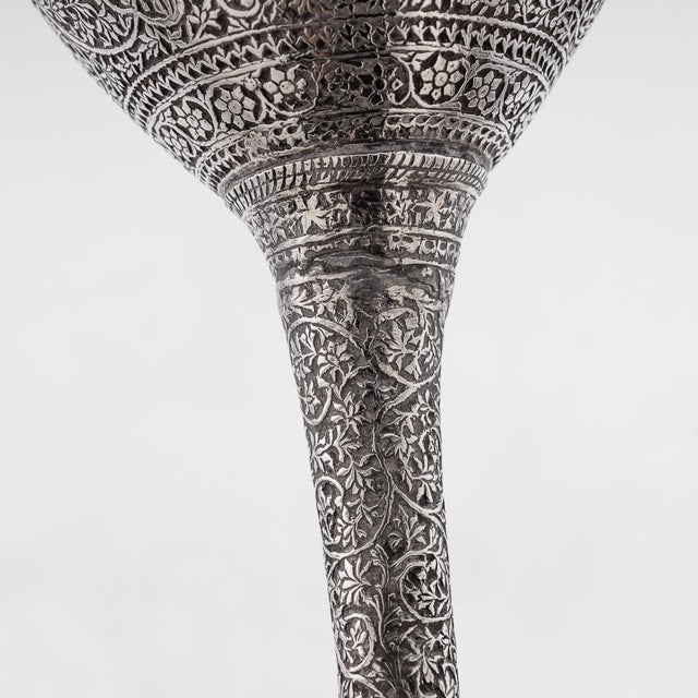 Antique 20th Century Indian Silver Shawl Wine Goblets, 1900s, Set of 2 For Sale - Image 6 of 18