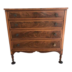 Antique Thomas Seymour Style Federal Chest With Benjamin Franklin Knobs