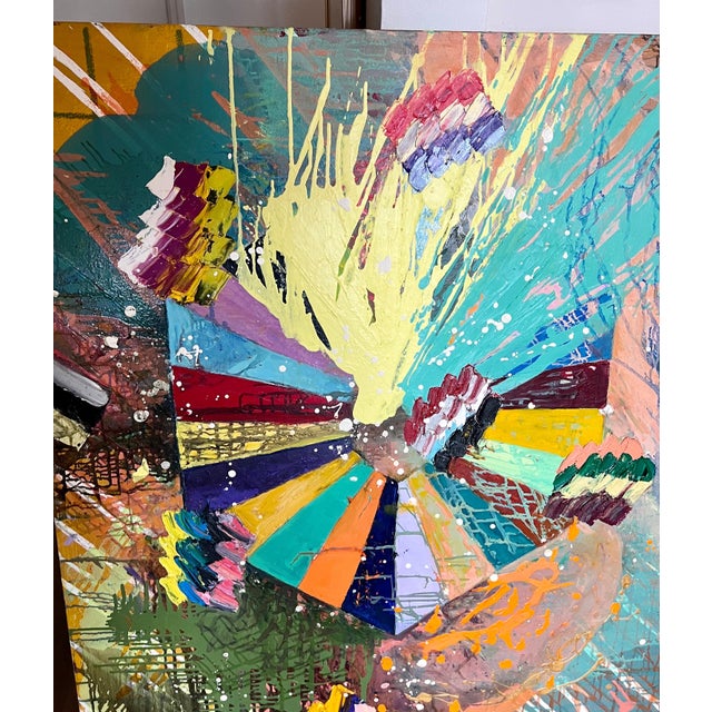 Monroe Hodder, Large Abstract Expressionist Colorful Painting Monroe Hodder Slow Dancing, 2014 For Sale - Image 13 of 13