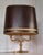 Vintage Table Lamp with Brass Base and Brown-Golden Shade from Schröder & Co., 1970s For Sale - Image 6 of 8