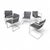 Grey Fabric and White Steel Chairs by Pierre Mazairac & Karel Boonzaaijer for Hennie de Jong, 1970s, Set of 4 For Sale - Image 6 of 17