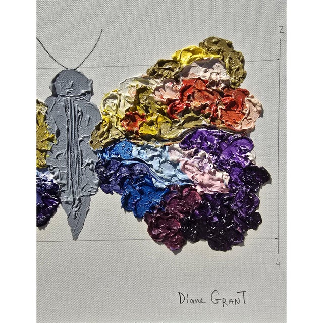 Contemporary Original Butterfly Oil Paintings by Diane Grant, Unframed For Sale - Image 3 of 4
