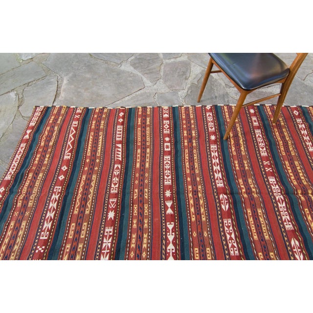 1920s 1920s Antique Hand-Knotted Kilim - 5'1" X 10'11" For Sale - Image 5 of 11