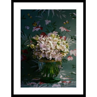 "Vintage Lilies Green" Contemporary Still Life Rc Color Digital Photograph by Jean Karotkin, Unframed For Sale