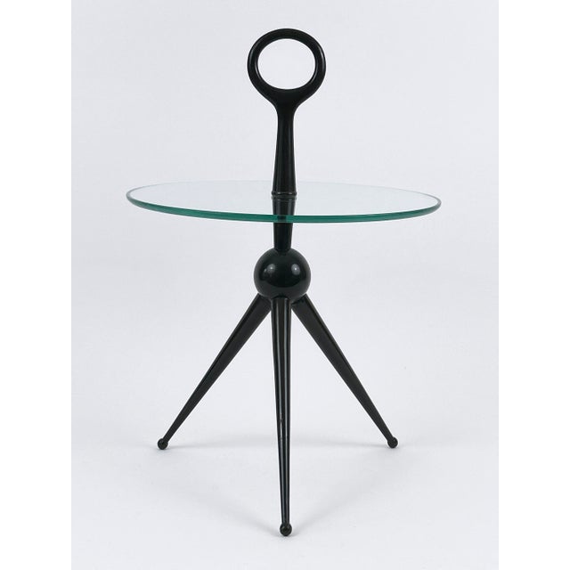 Black Mid-Century Modern Tripod Side Table by Cesare Lacca, Italy, 1950s For Sale - Image 8 of 18