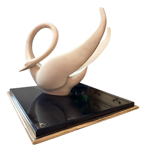 Vintage Sculptural Table with Swan Base from Maison Jansen, 1970 Original Signed Piece j.b.m. Stamp and Jofral Hardware Impeccable by Maison Jansen