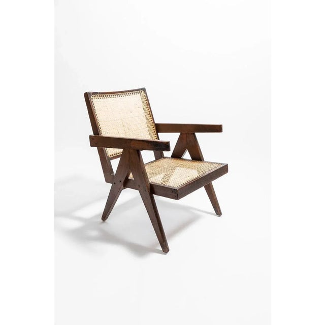 Tan Easy Chair in Sissoo by Pierre Jeanneret, 1955 For Sale - Image 8 of 10