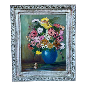 1940s Wpa Suffragist Artist Adele Clark Framed Rare Floral Impressionist Oil Painting