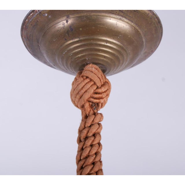 French Art Deco Carved Pink Alabaster Ceiling Light, 1920s For Sale - Image 11 of 13