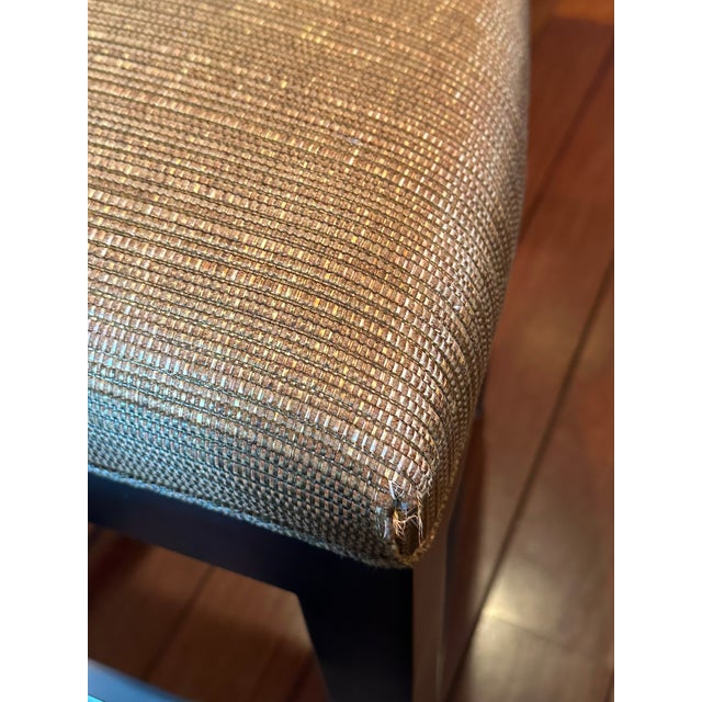 Wood Transitional Donghia Counter Height Upholstered Stools , Set of 4 For Sale - Image 7 of 8