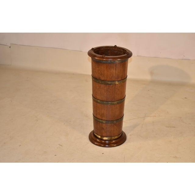 19th Century English Oak Umbrella or Cane Stand For Sale - Image 4 of 6