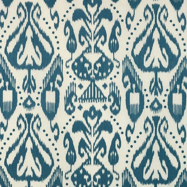A thrilling twist on traditional ikats, with an embroidered pattern on a linen ground. Subtle variations are part of its...