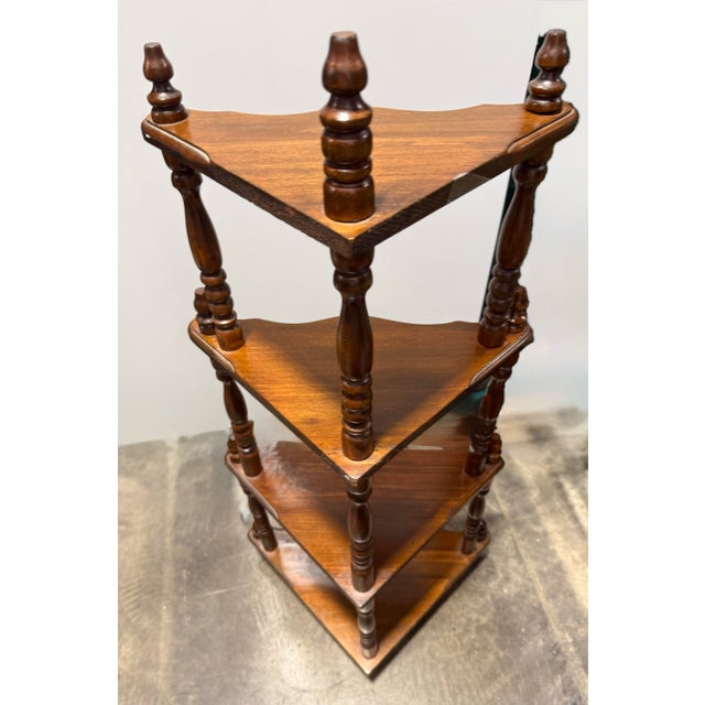 Mid 20th Century Vintage Wood Corner Stand For Sale - Image 5 of 6