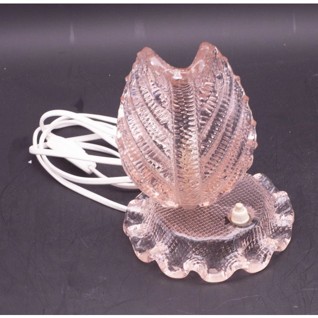 Glass Art Deco Pink Murano Glass Table Lamps Barovier & Toso, 1940 For Sale - Image 7 of 11