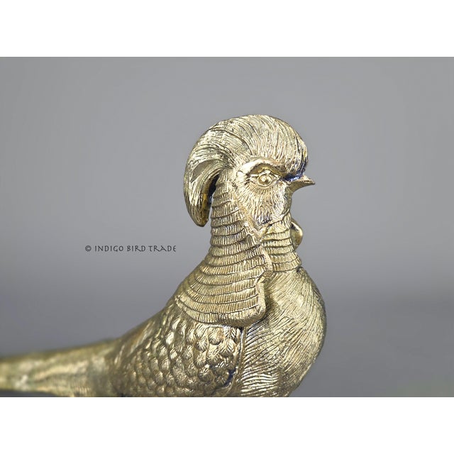 15" Pair of Antique French Silverplated Spelter Pheasant Sculptures For Sale - Image 4 of 10