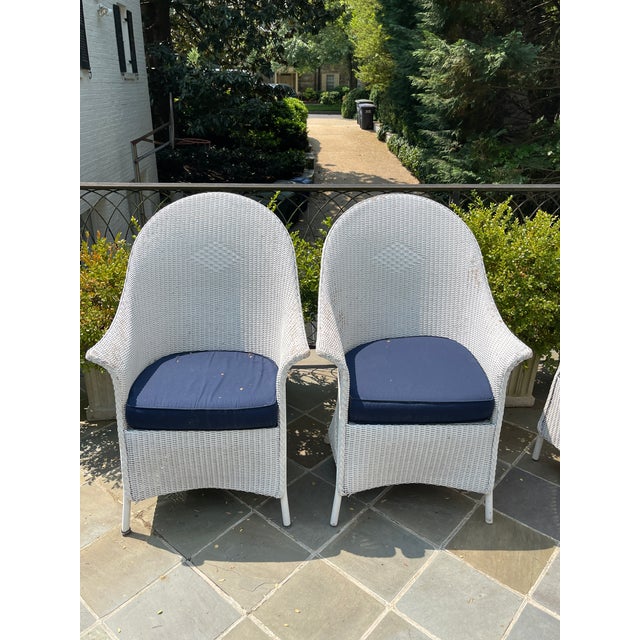 Pair of Lloyd Flanders All Weather Wicker Host Chairs Chairish